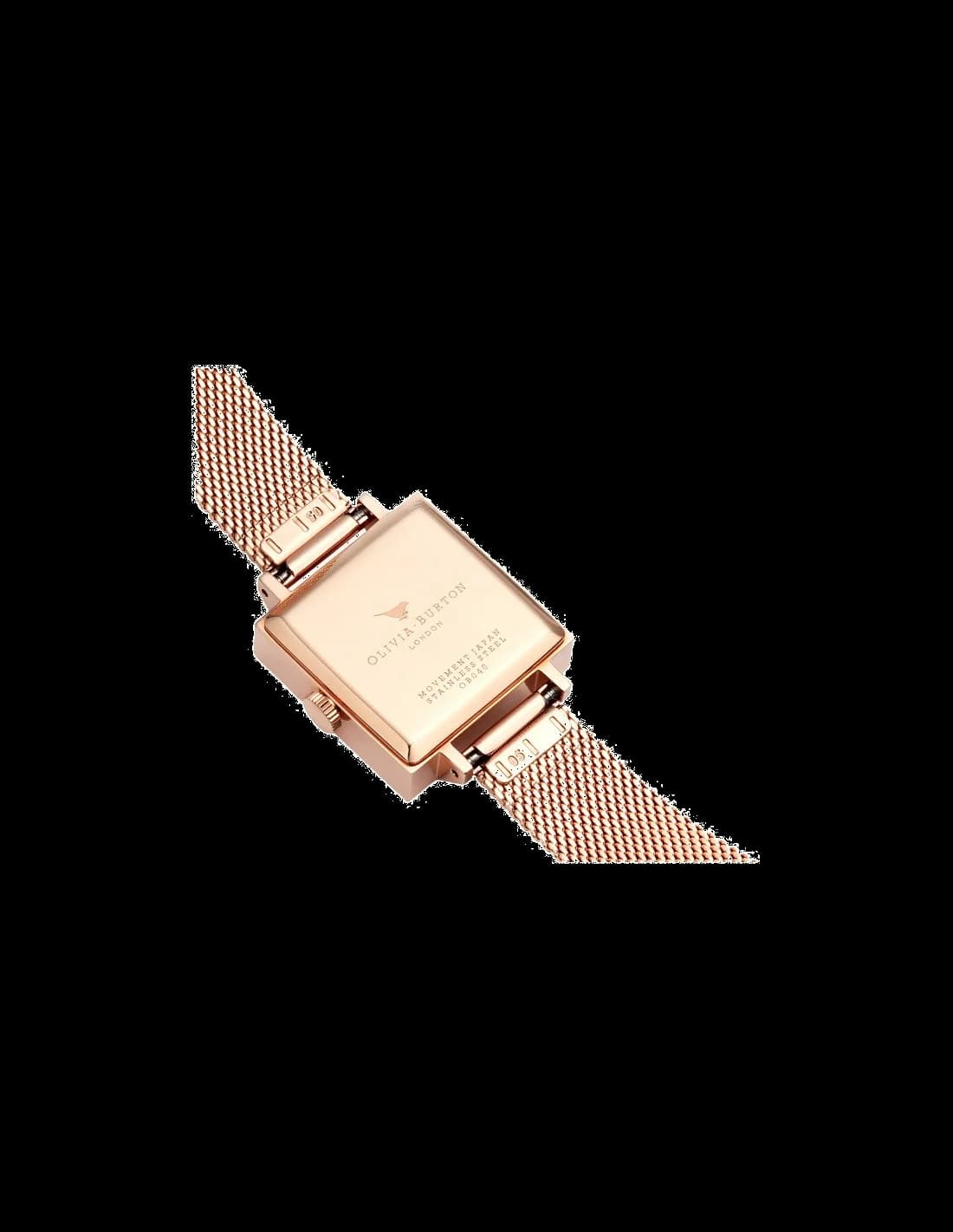Bracelet Olivia Burton OB16AM96 en acier argenté avec maille milanaise et fermoir déployant