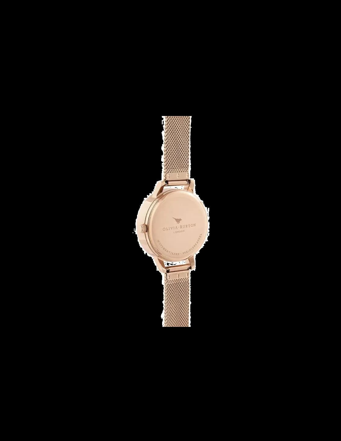 Montre Olivia Burton Abeille 3D OB16EX116 Maille milanaise or rose vue 2