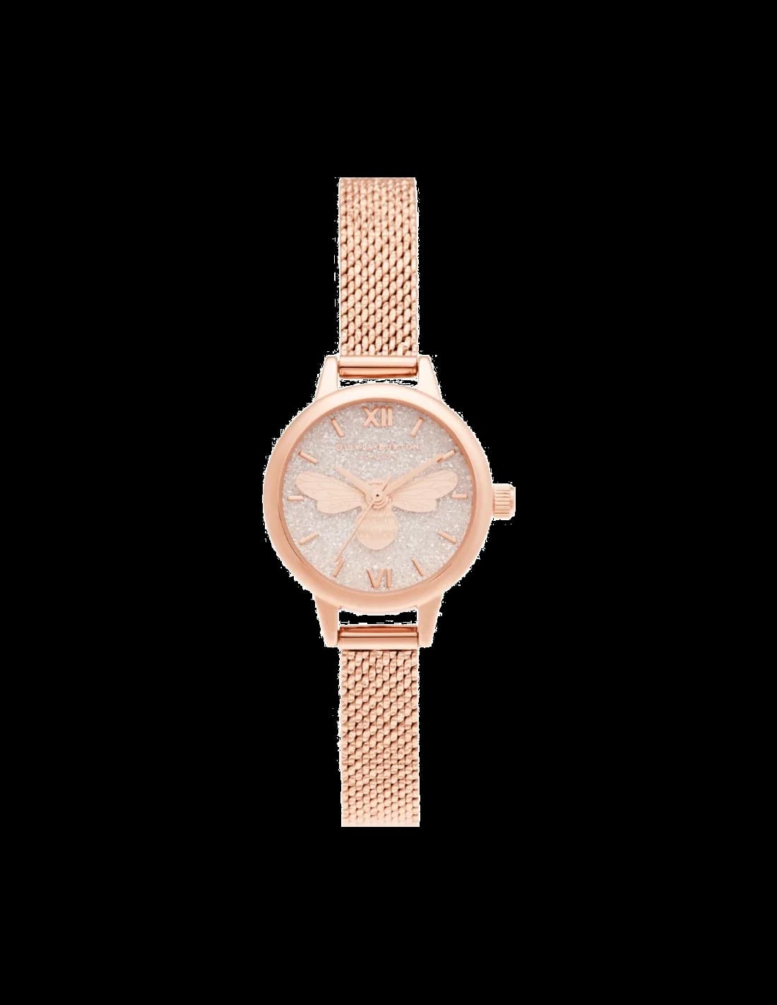 Montre Olivia Burton OB16FB15 au cadran rose gold pailleté et style féminin chic