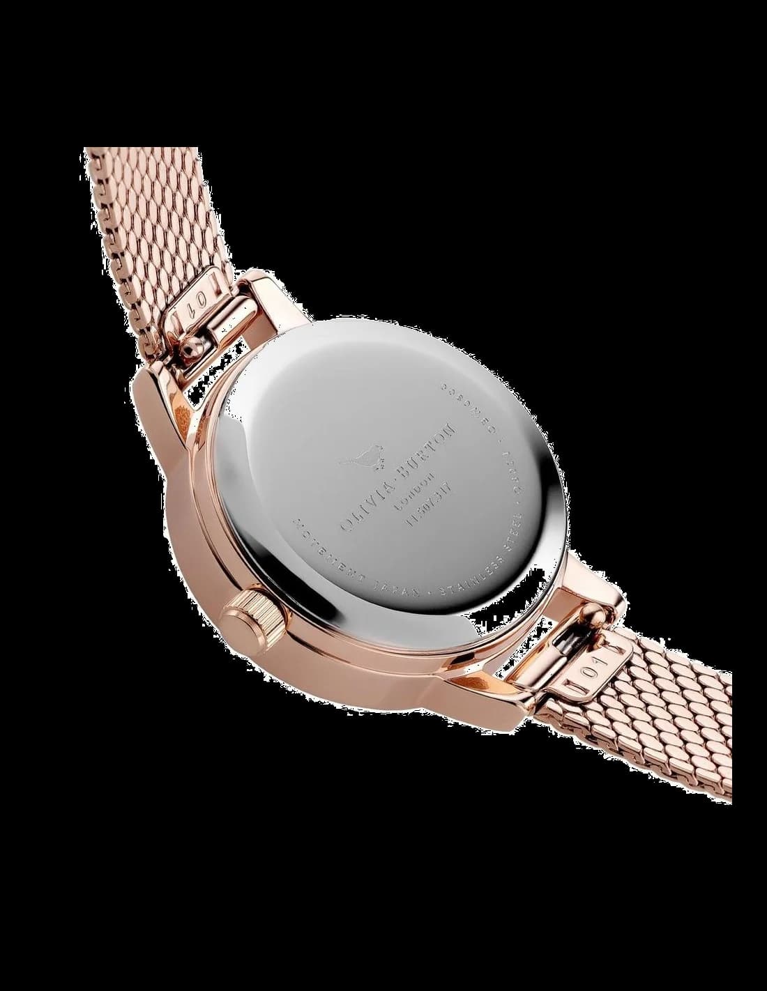 Cadran Olivia Burton OB16MC54 gris soleillé, abeille 3D dorée en relief, index bâtons et aiguilles fines, lisibilité optimale