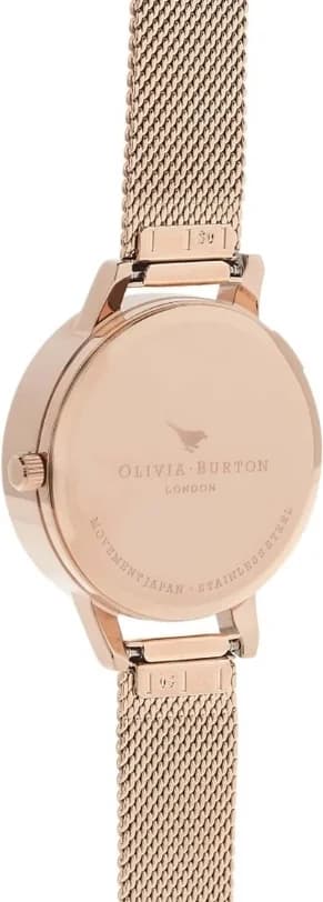 Bracelet Olivia Burton OB16PP40 en maille milanaise or rose, fermoir déployante ajustable, confortable