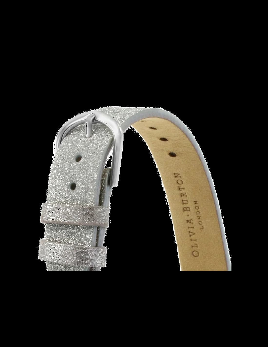 Bracelet Olivia Burton OB16US49 en cuir gris avec boucle classique, souple et confortable au poignet