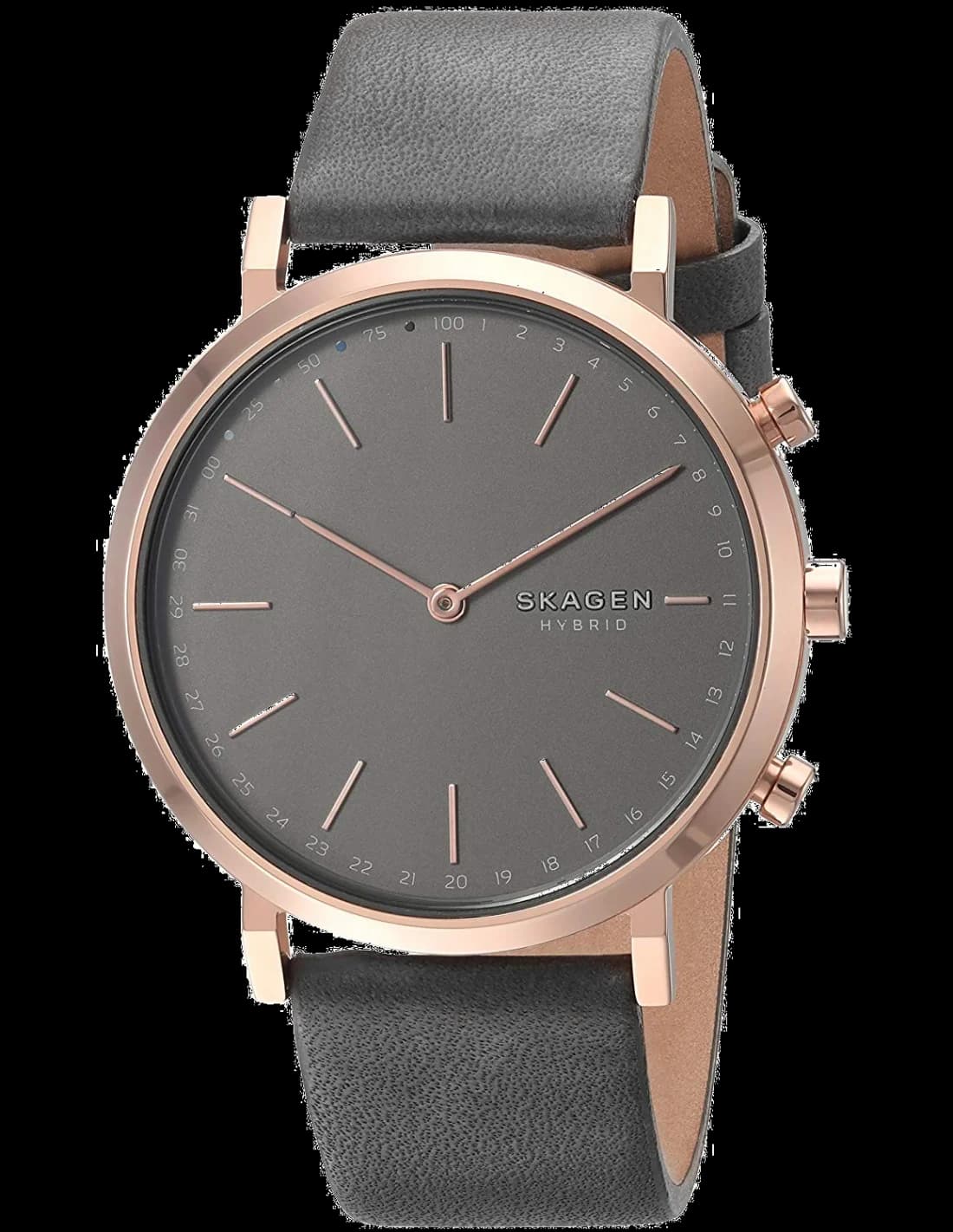 Montre Skagen SKT1207 au cadran blanc minimaliste et aiguilles fines, style élégant connecté