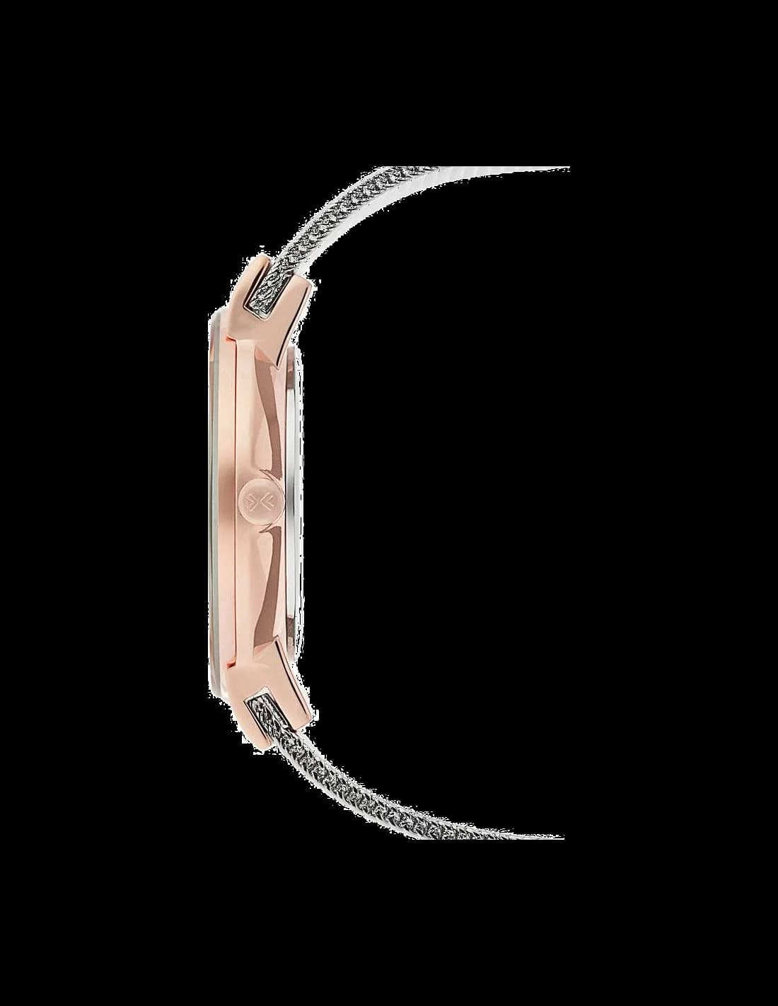 Bracelet Skagen 358SRSC en maille milanaise acier rose doré, fermoir déployant ajustable, finition brillante