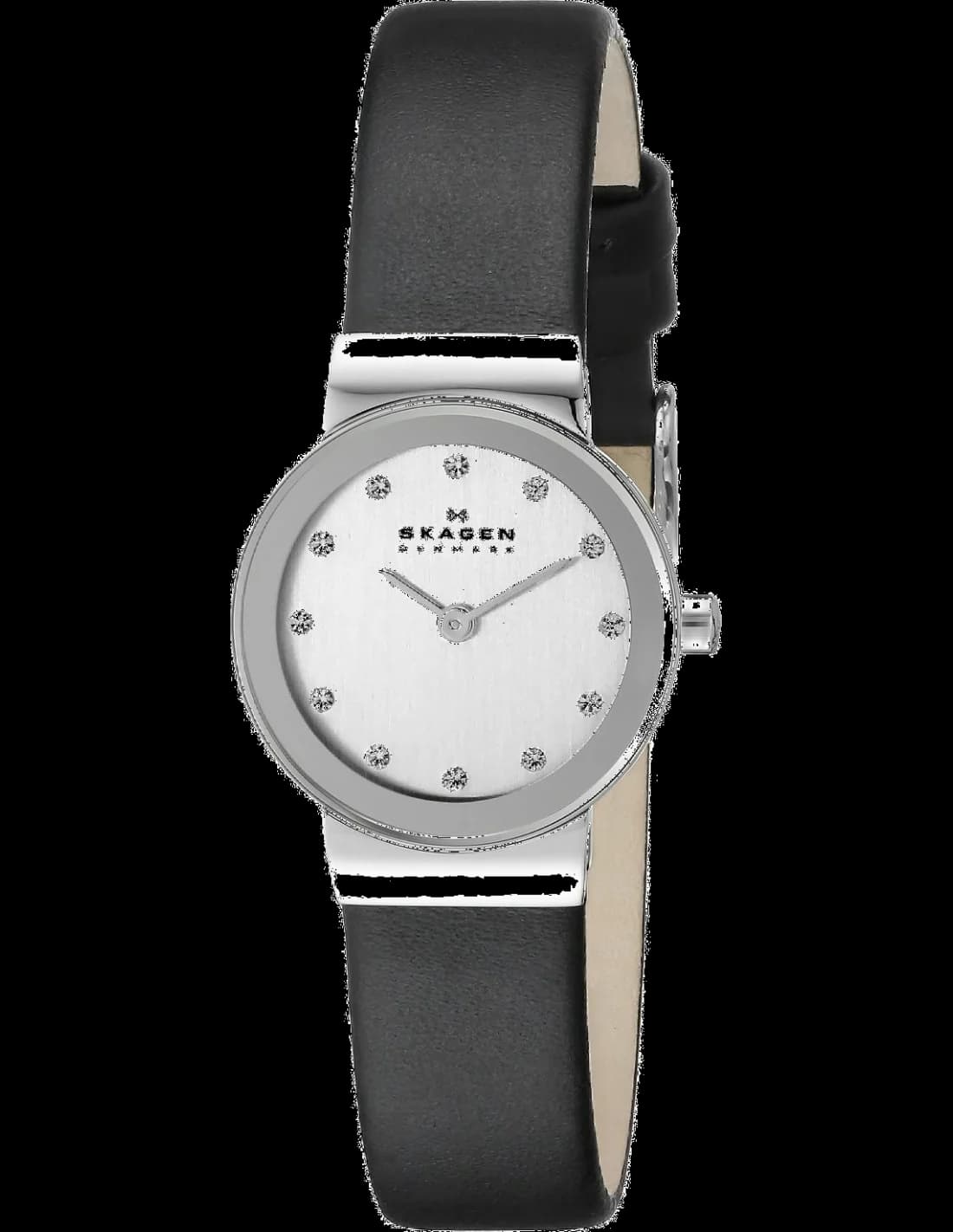 Montre Skagen 358XSSLBC design minimaliste avec cadran noir épuré et finition élégante au style intemporel