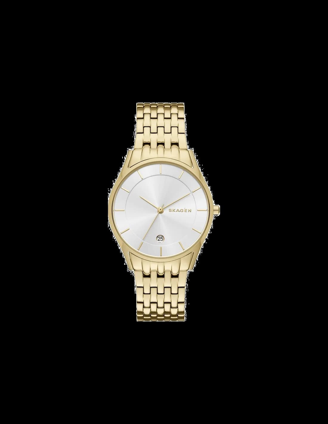 Montre Skagen SKW2389 cadran doré minimaliste, aiguilles fines, style épuré et élégant