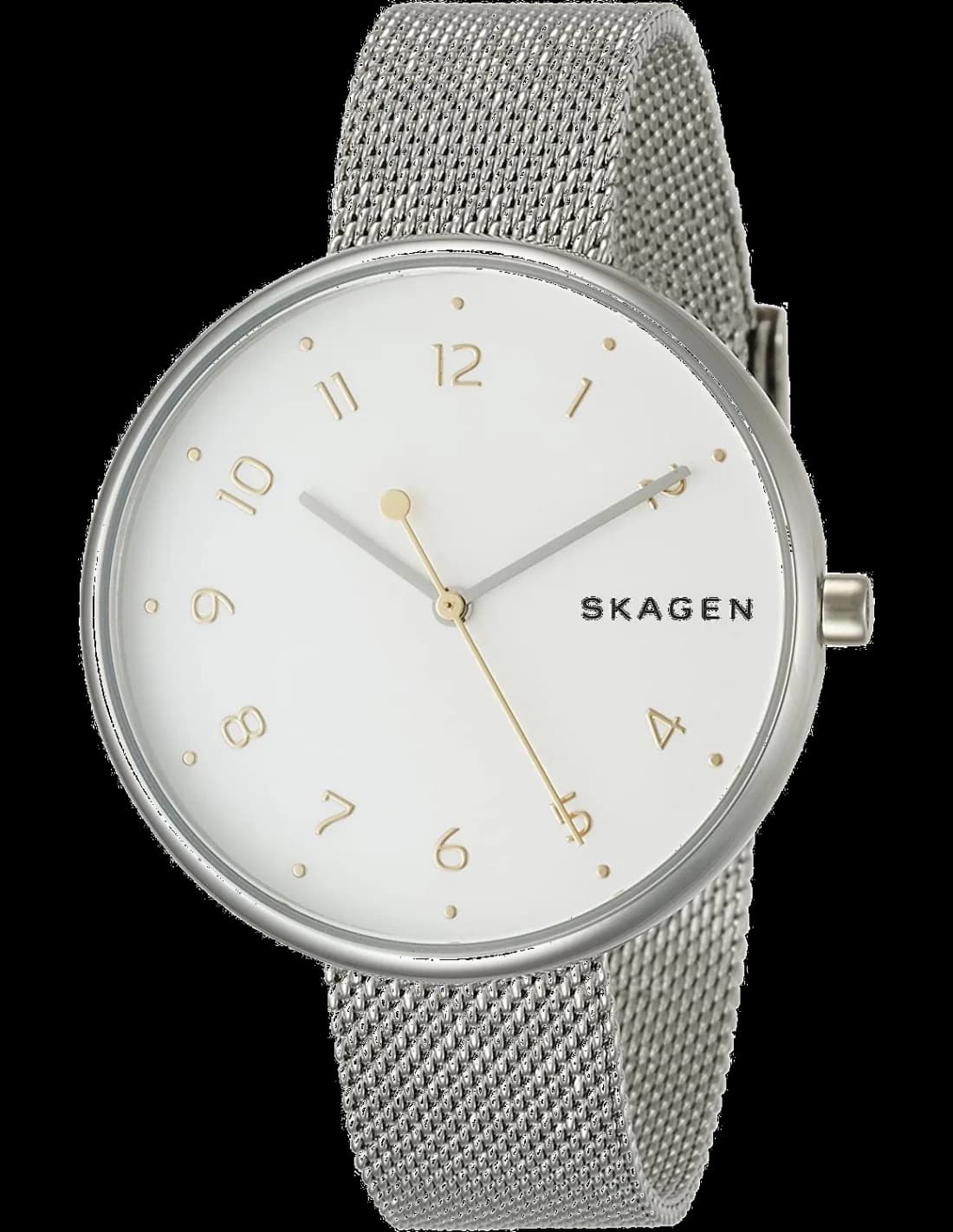 Montre Skagen SKW2623 argentée au cadran blanc épuré avec aiguilles fines et index minimalistes