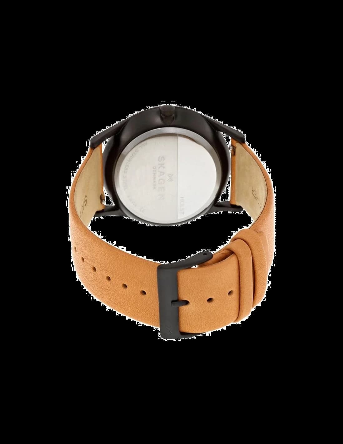 Bracelet Skagen SKW6265 en cuir brun cousu main, boucle ardillon acier inoxydable