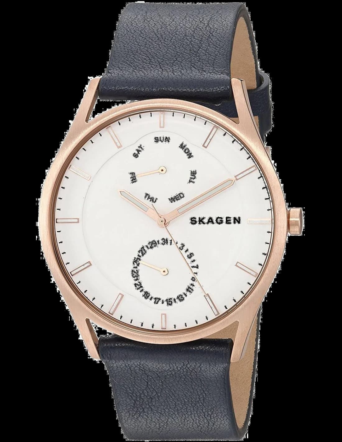 Montre Skagen SKW6372 au cadran bleu minimaliste et aiguilles fines