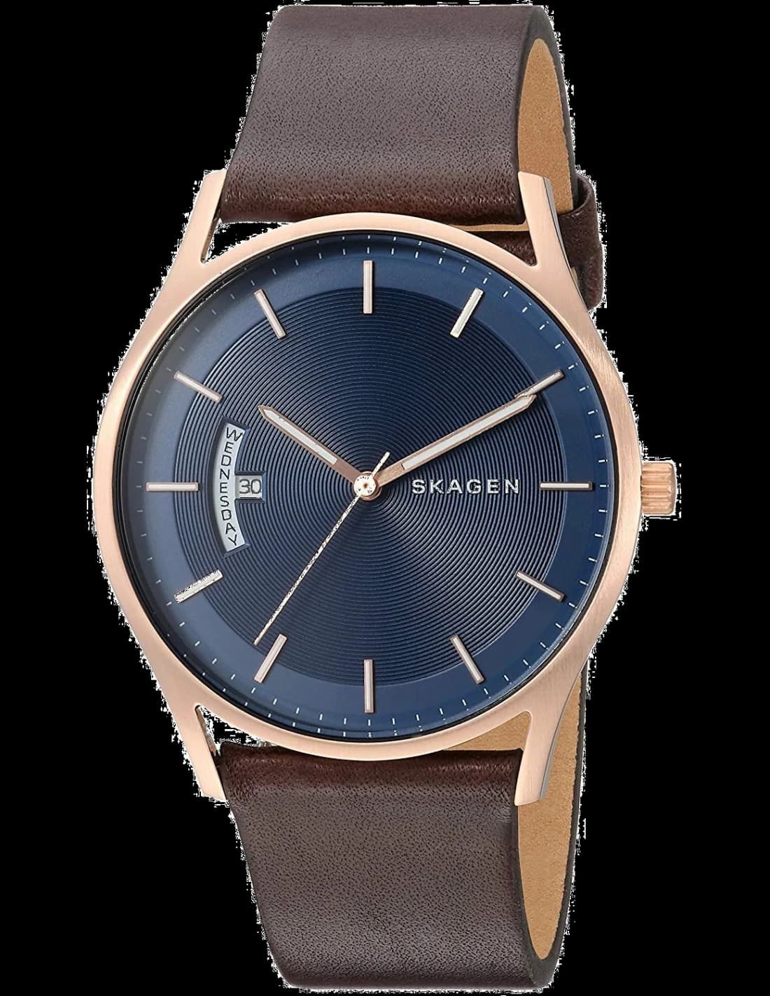 Montre Skagen SKW6395 au cadran gris soleillé avec aiguilles fines et index minimalistes, design épuré scandinave