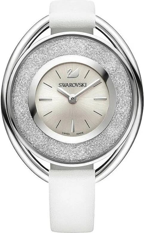 Montre Swarovski 5158548 avec cadran blanc nacré, index en cristaux Swarovski et aiguilles dorées