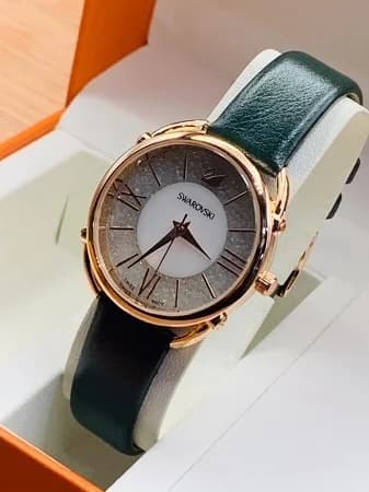 Cadran Swarovski 5213681 avec index en cristaux Swarovski et aiguilles argentées, date à 3h