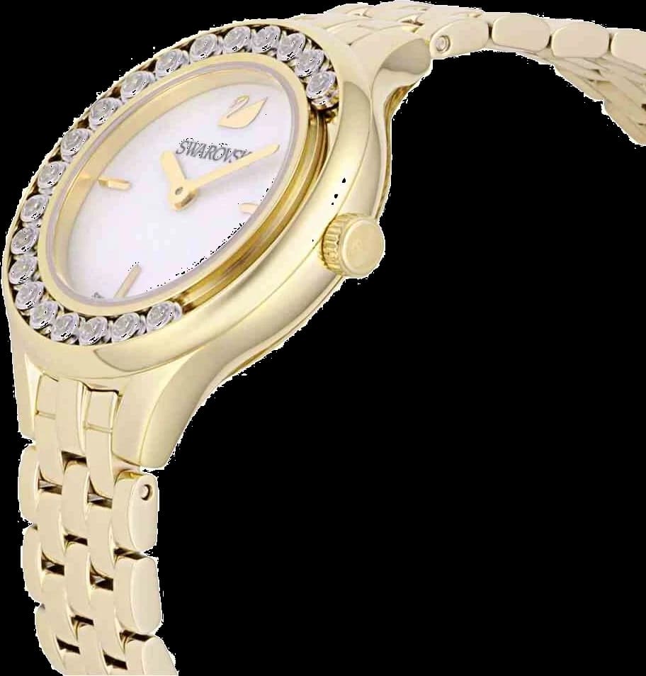 Cadran Swarovski 5242895 en nacre avec index et aiguilles dorés, élégance lumineuse