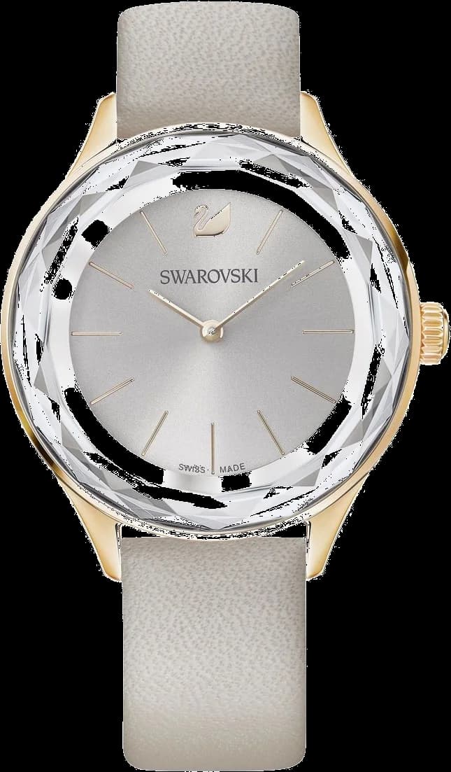 Montre Swarovski 5295326 Octea Lux Lunette Cristal Gris et Cuir