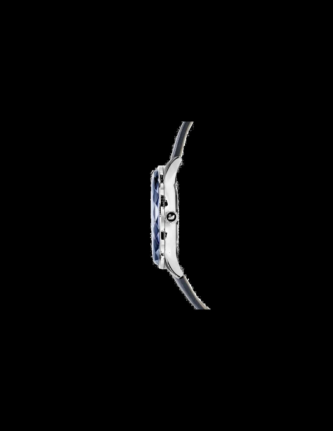 Cadran Swarovski 5295349 bleu avec index cristal Swarovski et aiguilles argentées fines