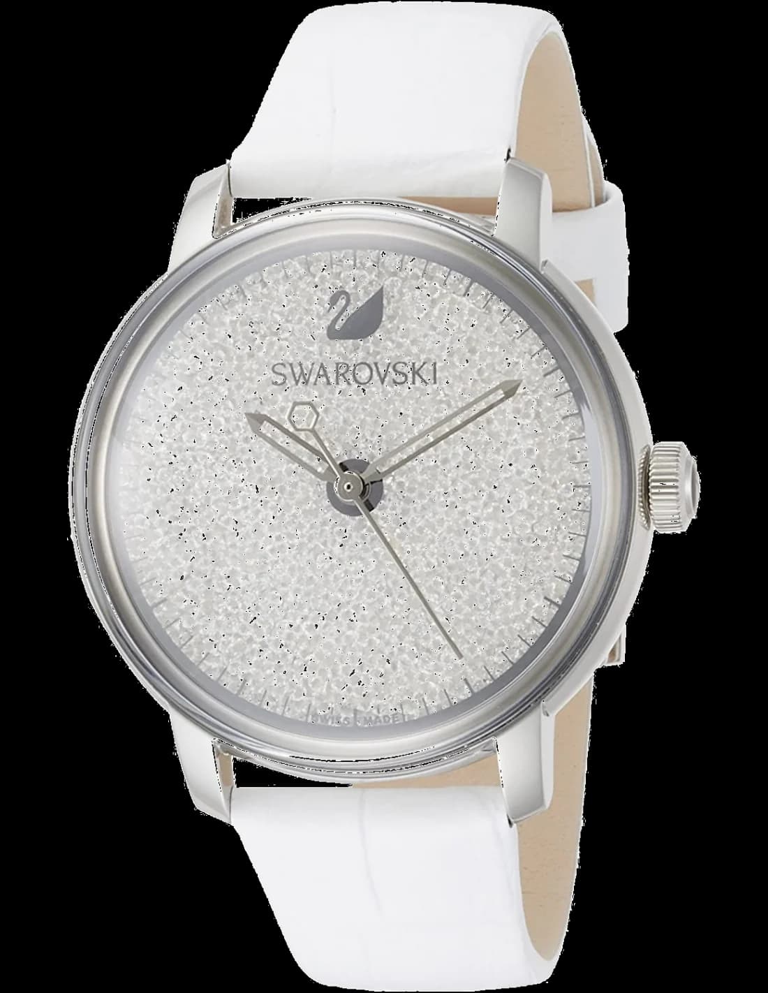 Montre Swarovski 5295383 au cadran blanc nacré et finition argentée, élégance intemporelle