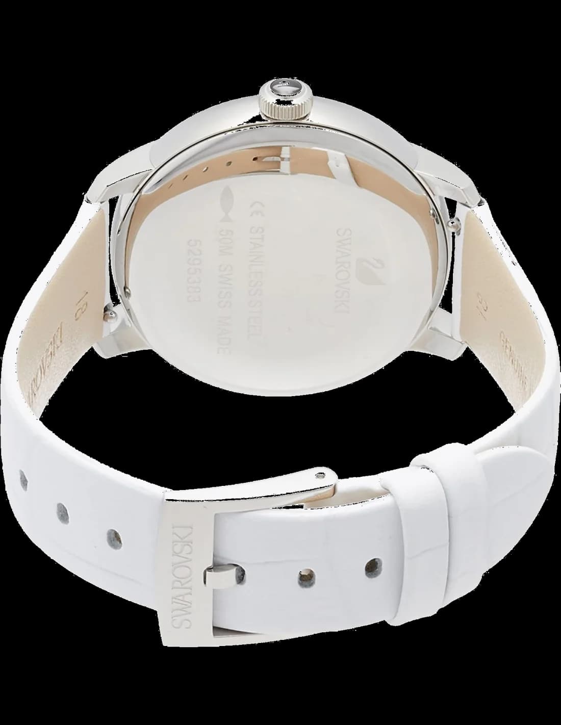 Cadran Swarovski 5295383 avec index cristal Swarovski, aiguilles dorées et complication date
