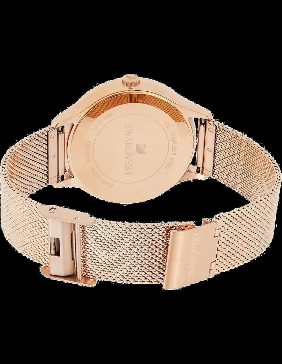 Bracelet Swarovski 5430424 en maille milanaise or rose, finition brillante et ajustable