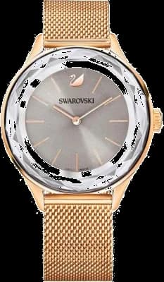 Montre Swarovski 5451634 avec cadran blanc nacré et acier rose, style élégant et féminin, maille milanaise