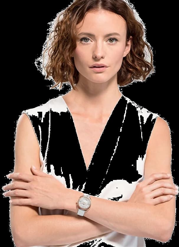 Boîtier Swarovski 5452459 en acier inoxydable argenté, lunette lisse, profil fin et raffiné