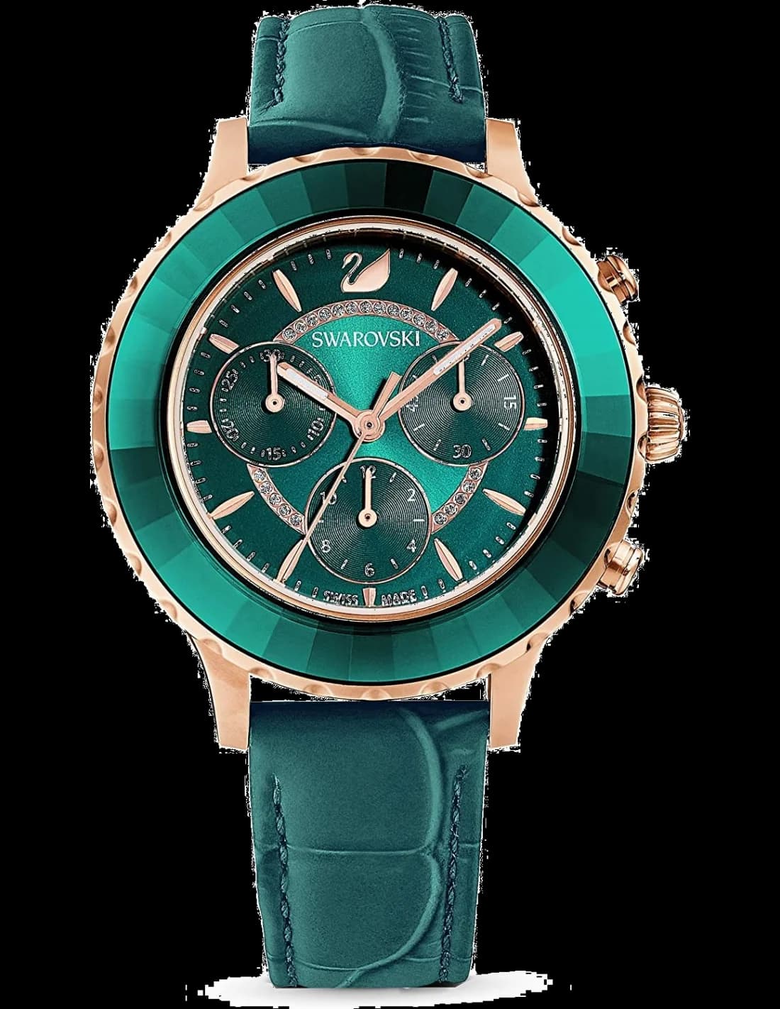 Montre Swarovski 5452498 avec cadran vert émeraude scintillant et style élégant pour femme