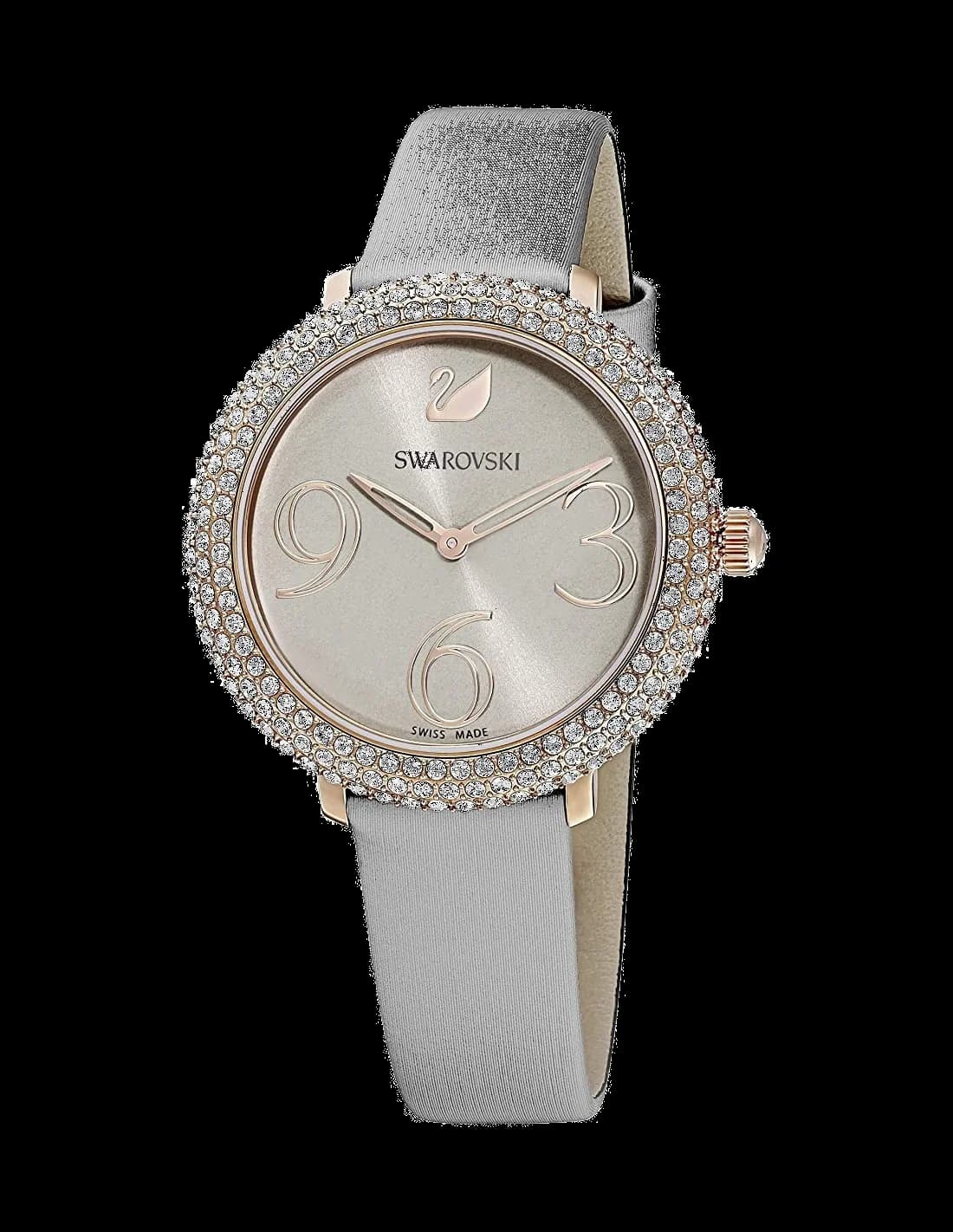 Montre Swarovski 5484067 avec cadran blanc nacré et index cristal, style élégant et féminin