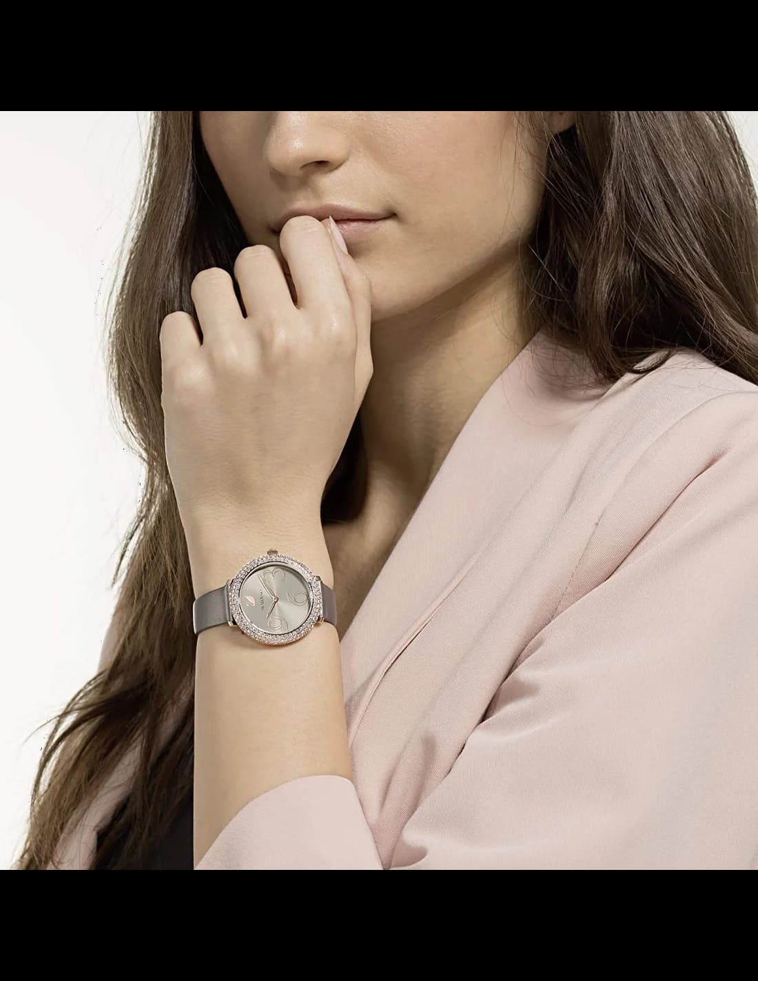 Cadran Swarovski 5484067 avec index en cristal Swarovski et aiguilles fines, complications date