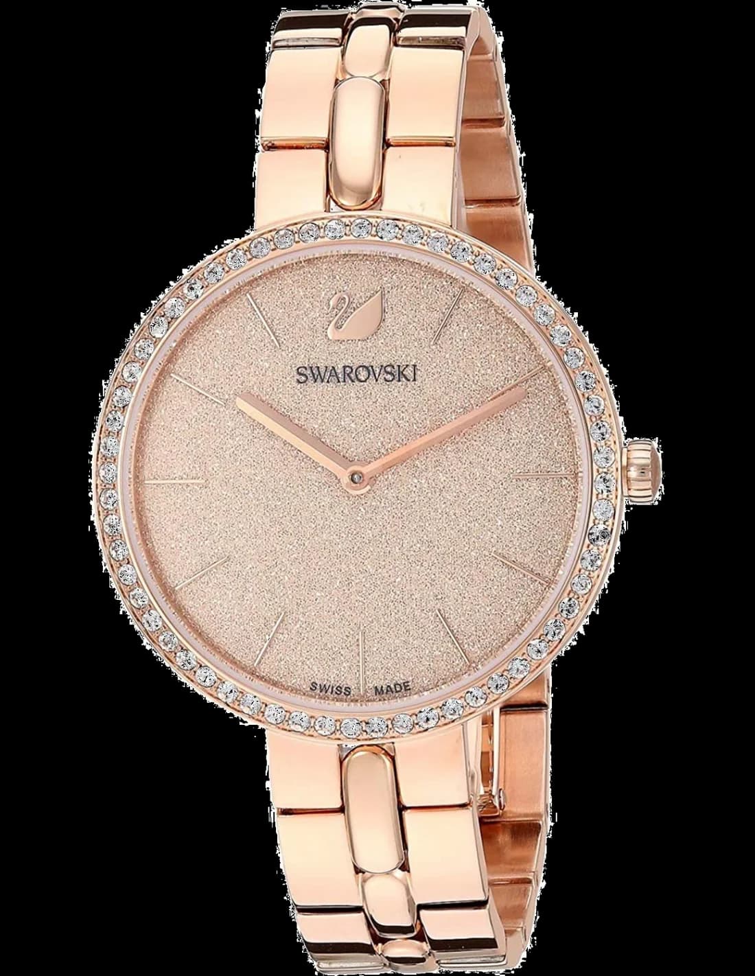 Montre Swarovski 5517800 en acier brossé avec cadran blanc scintillant aux cristaux, style élégant et raffiné