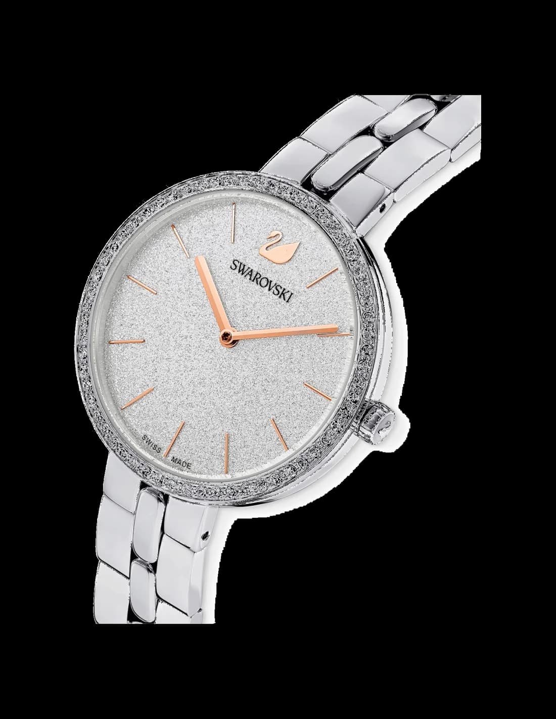 Bracelet Swarovski 5517807 en cuir blanc avec boucle déployante en acier inoxydable
