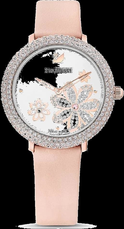 Montre Swarovski 5519223 au cadran argenté avec cristaux, style élégant et féminin