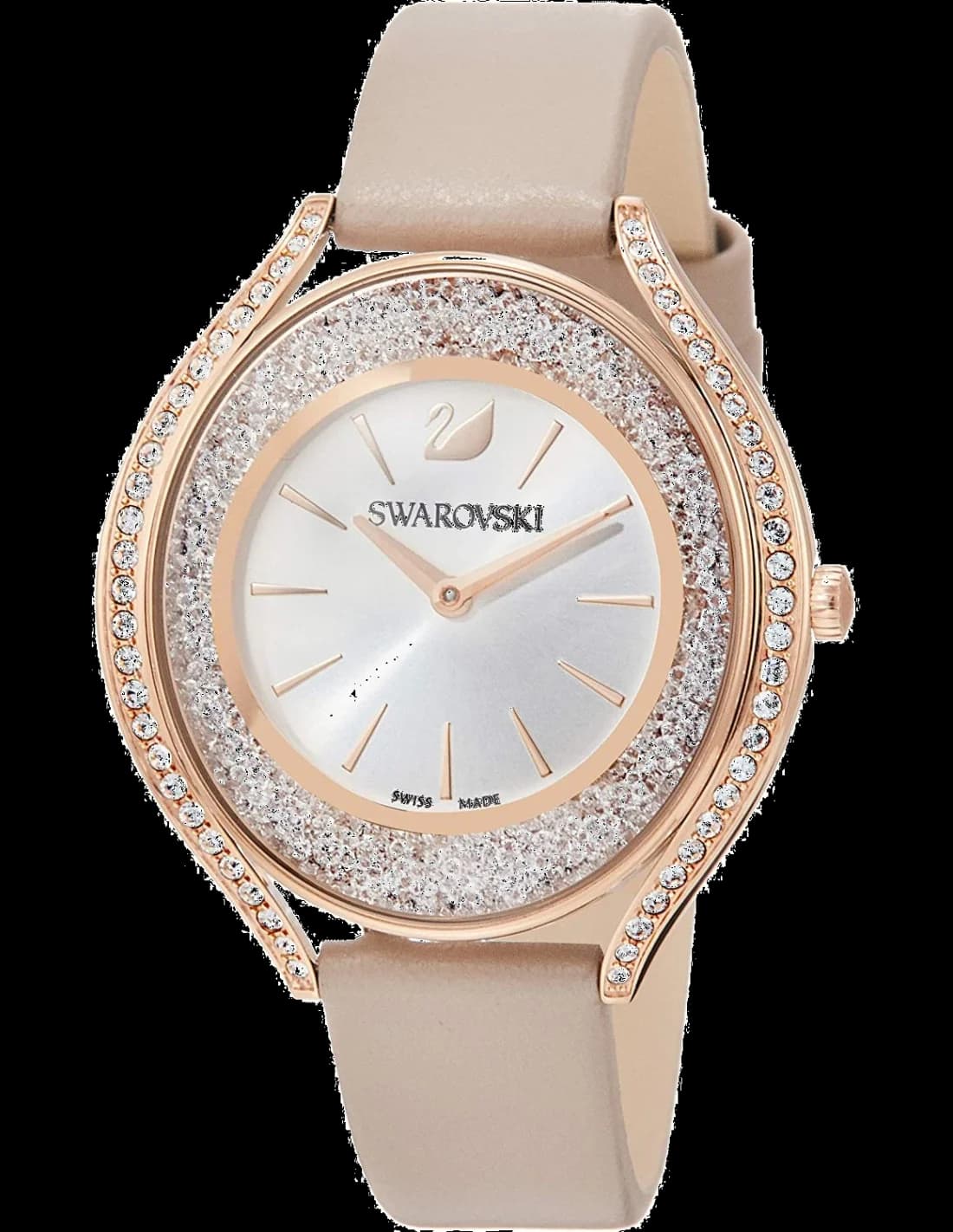 Montre Swarovski 5519450 avec cadran beige et cristaux scintillants, style élégant et raffiné