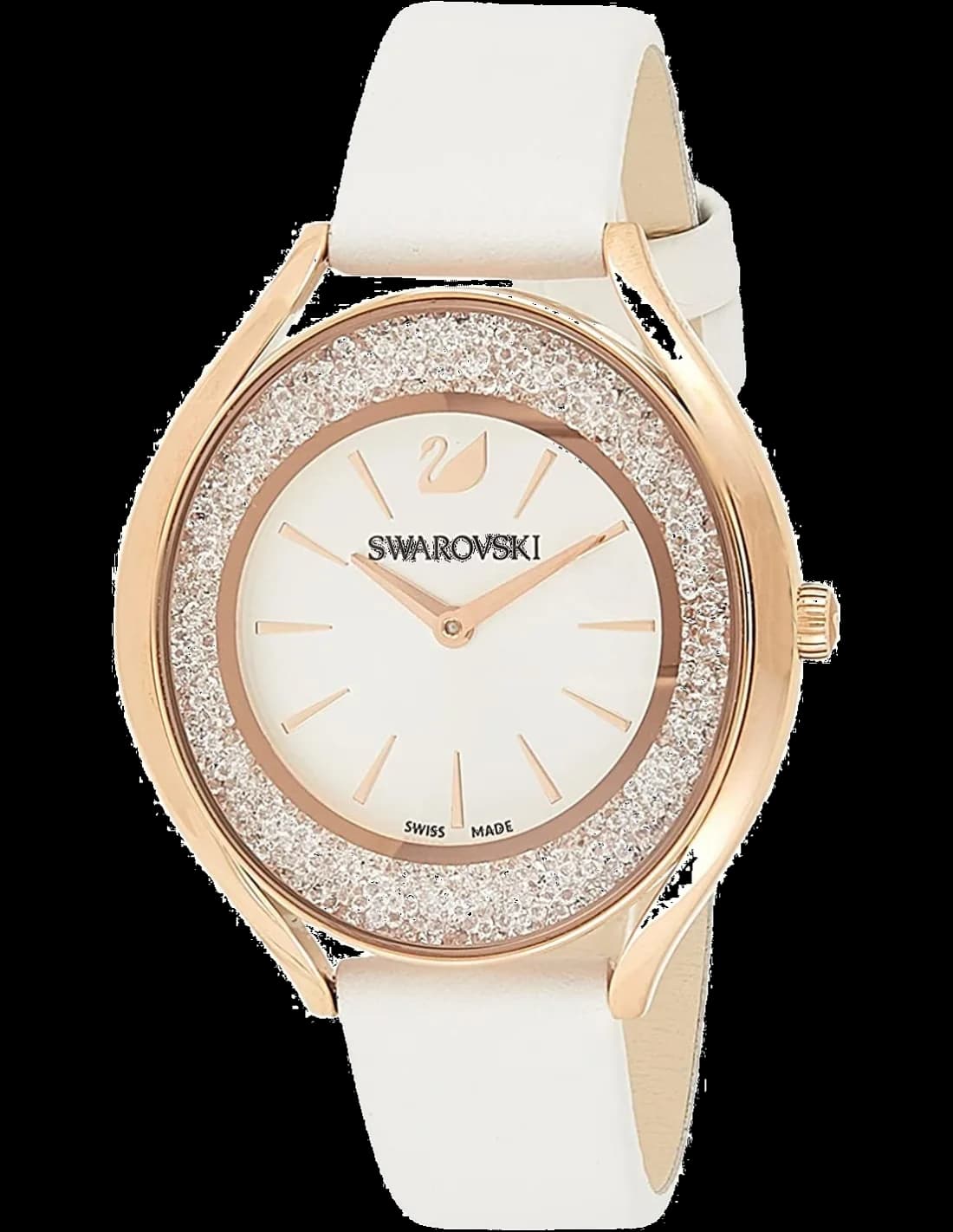 Montre Swarovski 5519453 avec cadran blanc nacre et cristaux scintillants, style élégant et raffiné