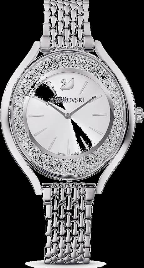 Montre Swarovski 5519462 avec cadran blanc nacré et index cristal Swarovski, style élégant et lumineux