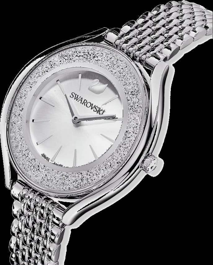 Cadran Swarovski 5519462 avec index à cristaux Swarovski, aiguilles dorées et date à 3h, raffiné