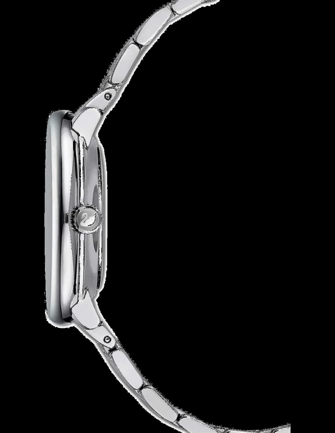Cadran Swarovski 5544583 présentant index cristal, aiguilles dorées et date à 3h, pureté féminine