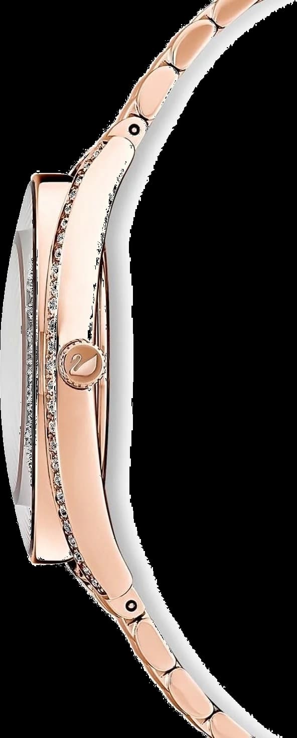 Cadran Swarovski 5547626 avec index en cristaux Swarovski et aiguilles en acier or rose, motif fleur central