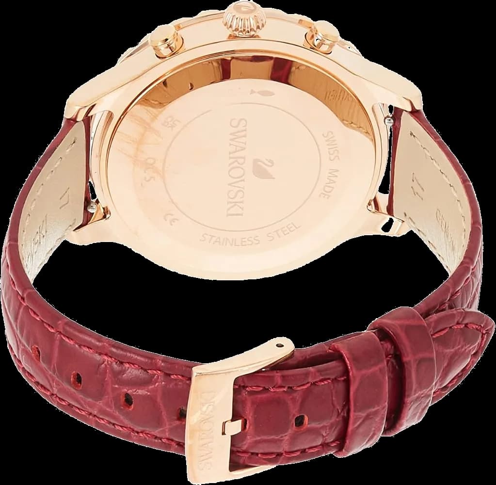 Bracelet Swarovski 5547642 cuir rouge boucle ardillon acier cousu main finition luxe