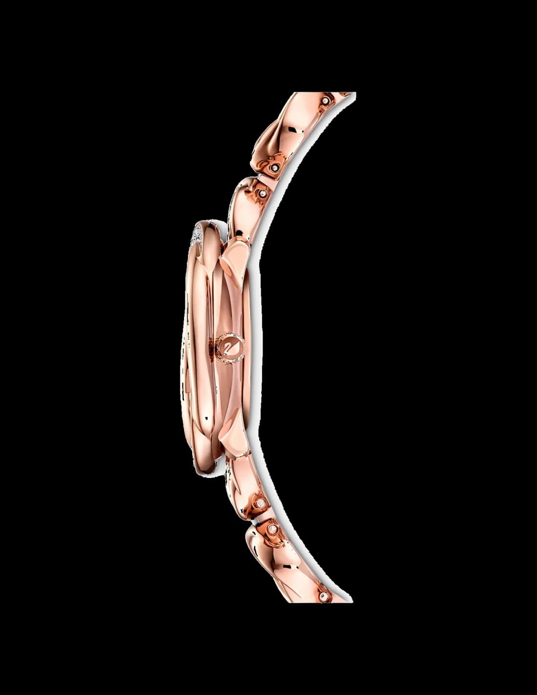 Bracelet Swarovski 5552783 en acier inoxydable or rose maillé fin avec fermoir déployant