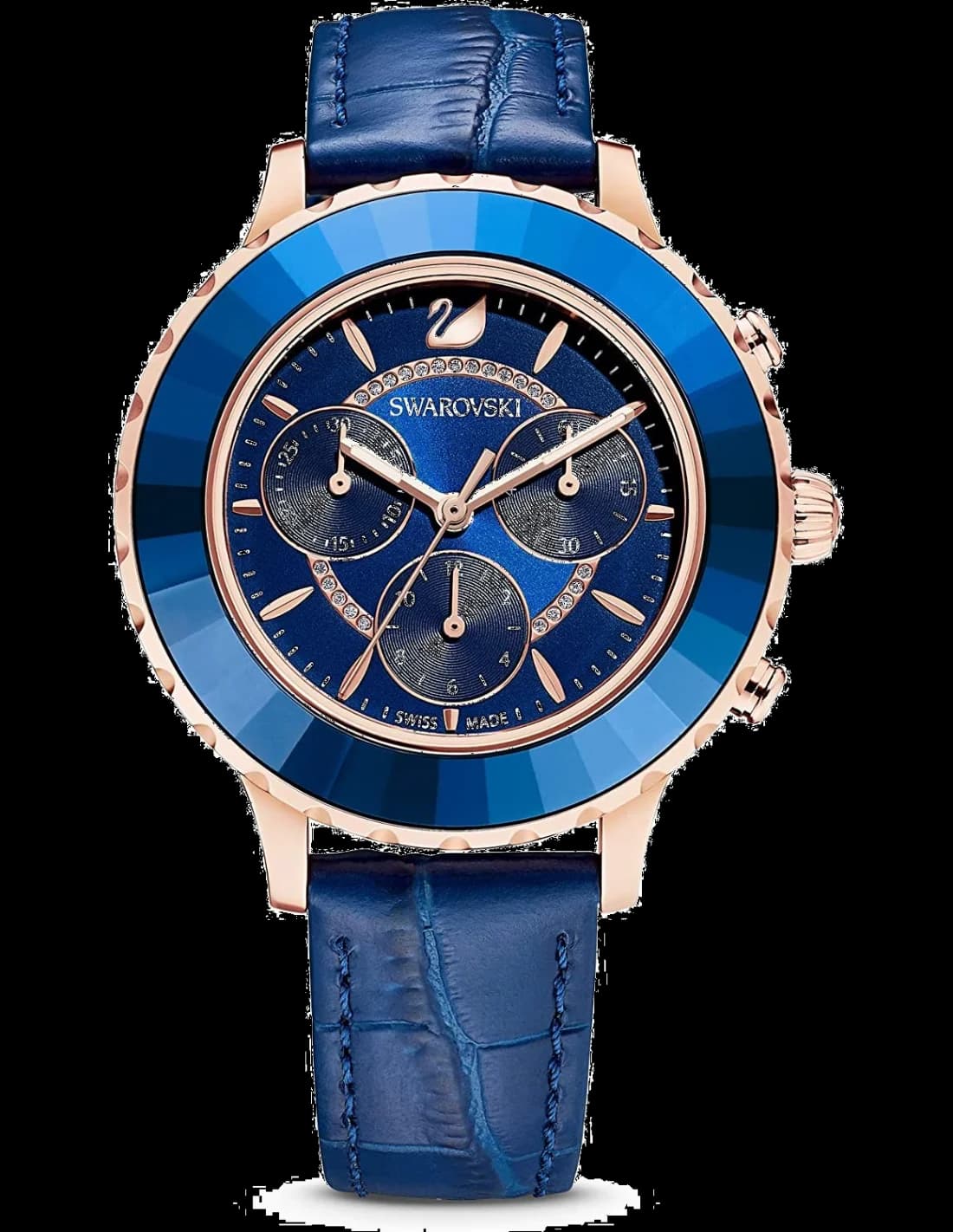 Montre Swarovski 5563480 Octea Lux Chrono avec cadran bleu soleillé et index cristal Swarovski