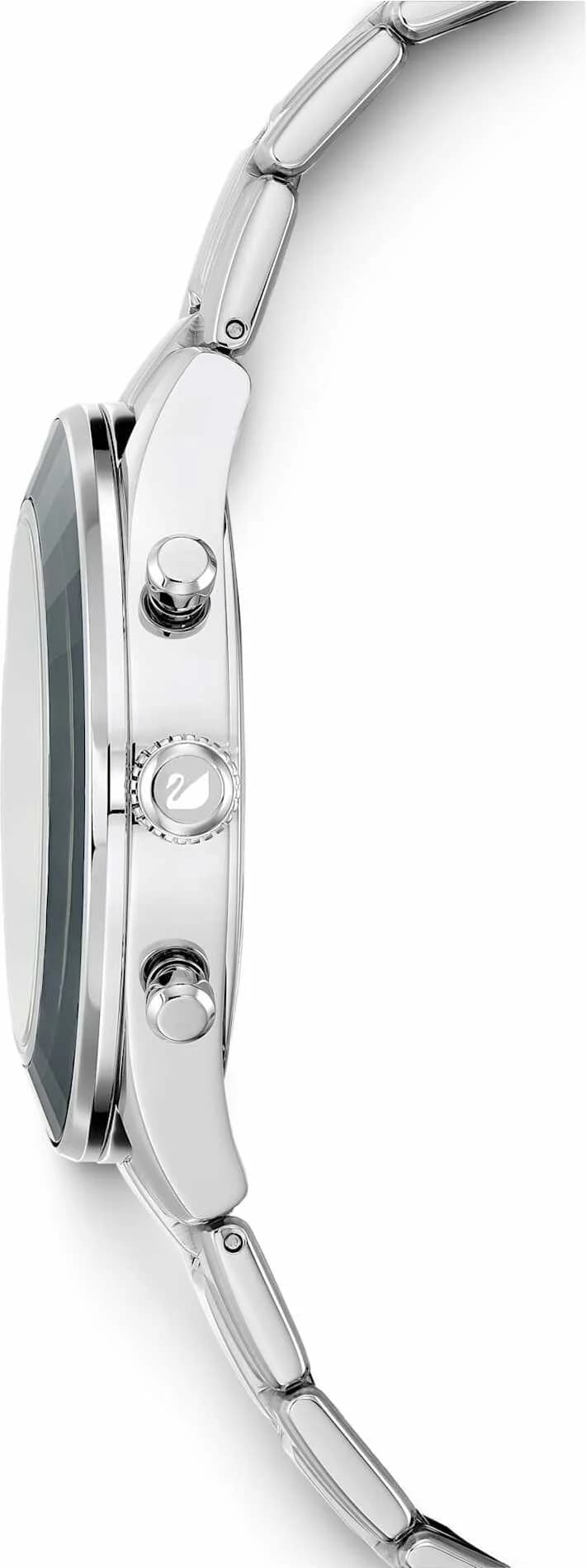 Boîtier Swarovski 5610520 en acier inoxydable bicolore, lunette lisse polie, épaisseur fine pour un profil élégant