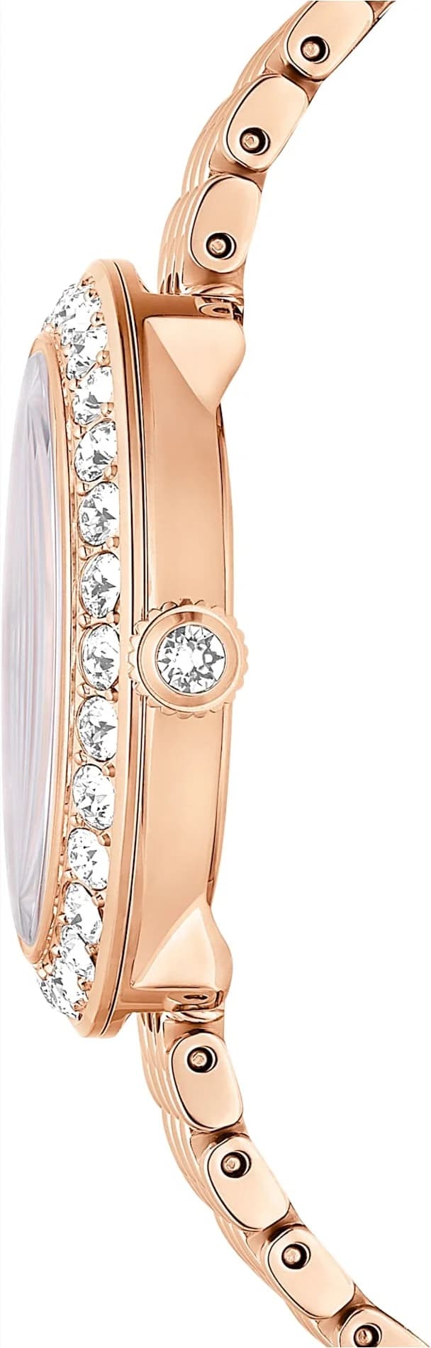 Bracelet Swarovski 5672981 en acier inoxydable or rose, maillons fins et fermoir déployant