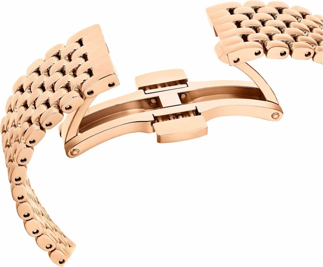 Boîtier Swarovski 5672981 en acier or rose incrusté de cristaux, vue profilée et lumineuse