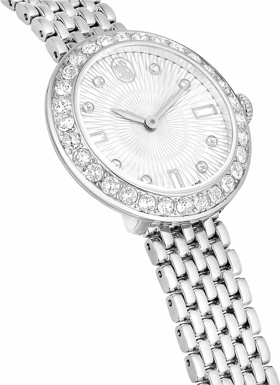 Bracelet Swarovski 5673022 en acier inoxydable bicolore or et argent, maillons polis, fermoir déployant sécurisé