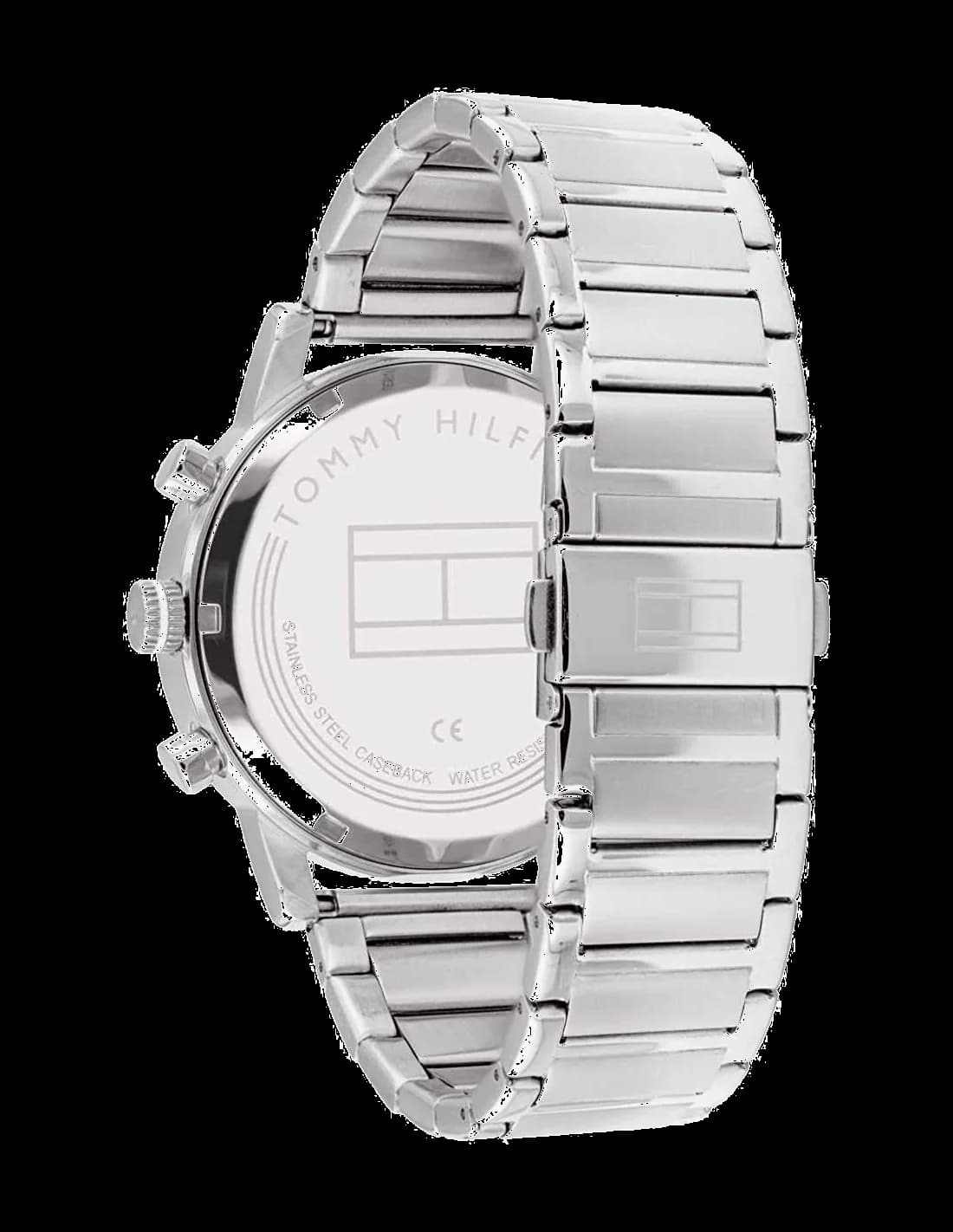 Bracelet Tommy Hilfiger 1710401 en acier inoxydable bicolore or et argent, maillons alternés, fermoir déployant