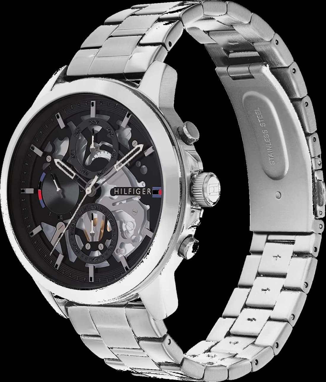 Montre Homme Tommy Hilfiger Henry 1710477 cadran noir squelette vue 2