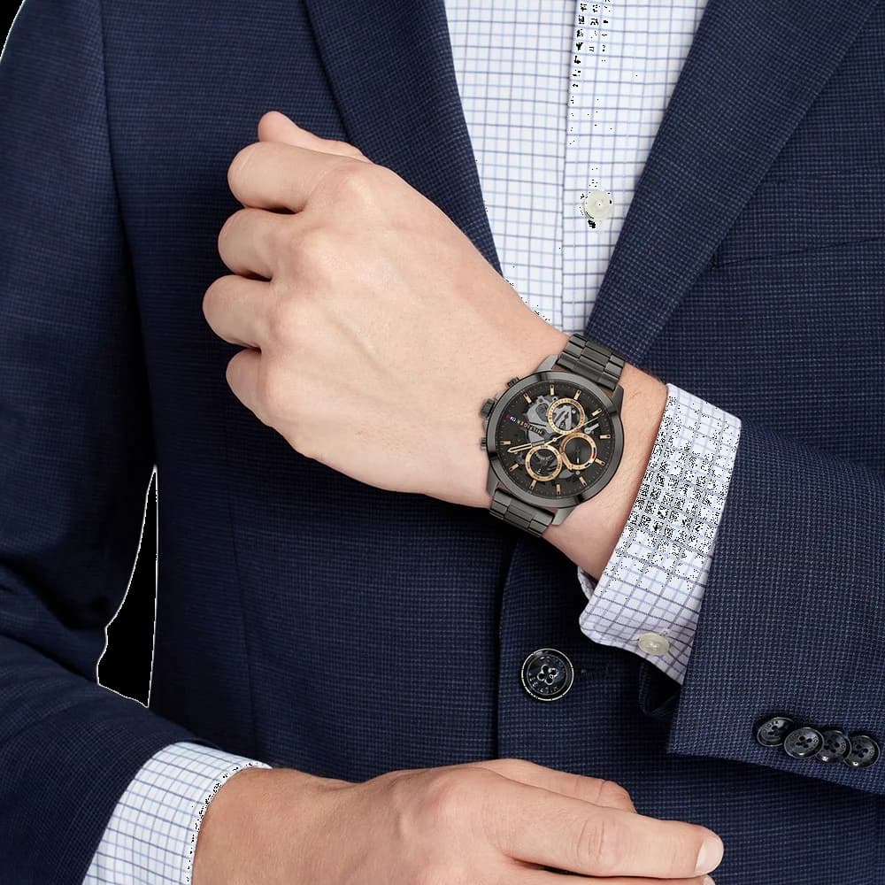 Boîtier Tommy Hilfiger 1710479 en acier anthracite brossé avec lunette fine et verre saphir bombé