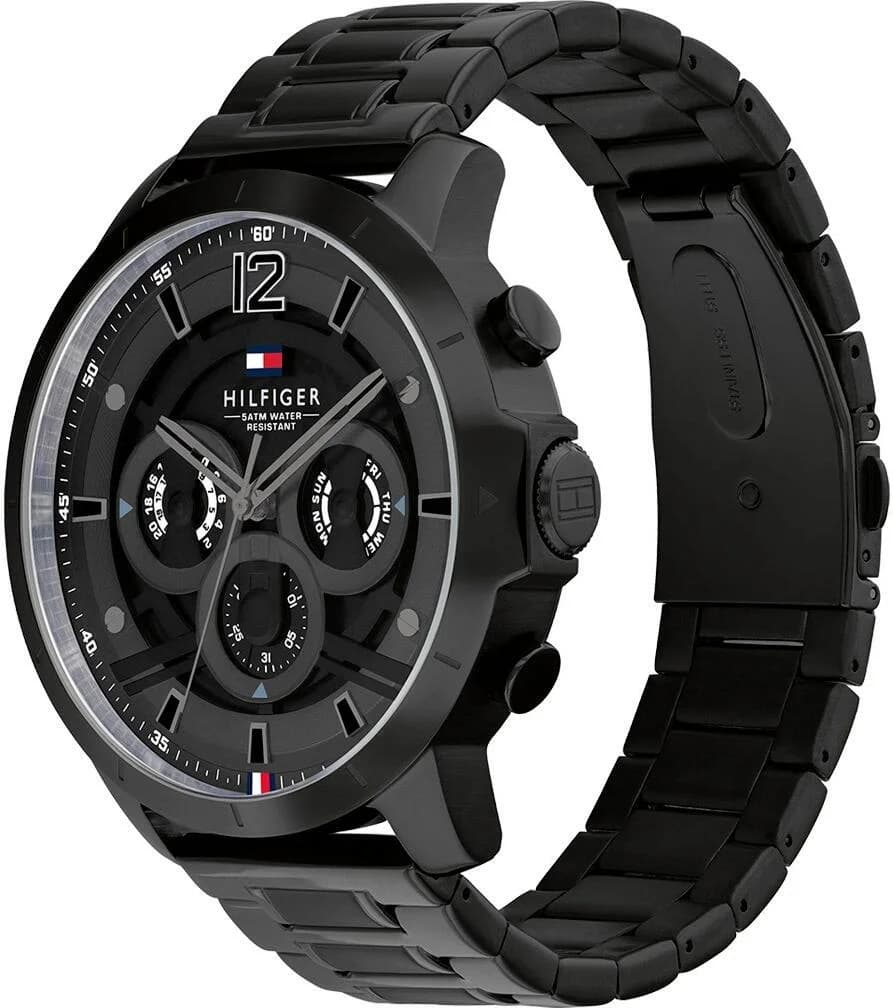 Montre Tommy Hilfiger 1710494 Luca en Acier Noir à Cadran Multifonctions vue 2