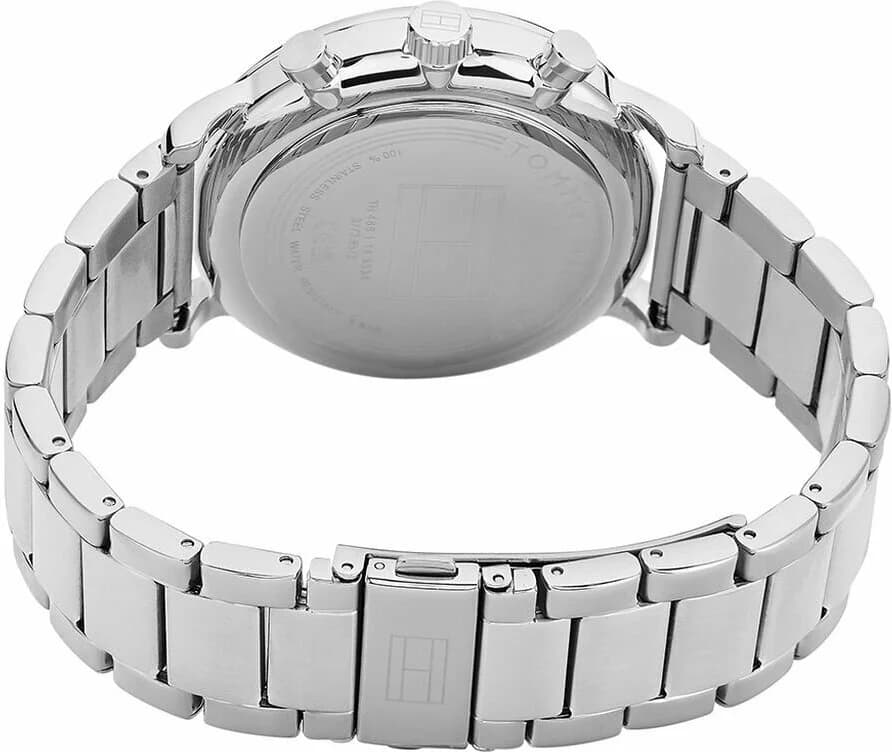 Boîtier Tommy Hilfiger 1710569 rond en acier argenté, lunette lisse, verre saphir, profil fin