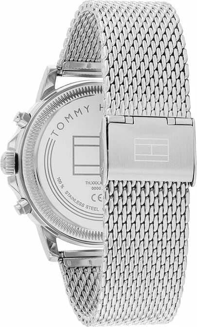 Bracelet Tommy Hilfiger 1710609 en acier inoxydable maille milanaise argentée, fermoir déployant