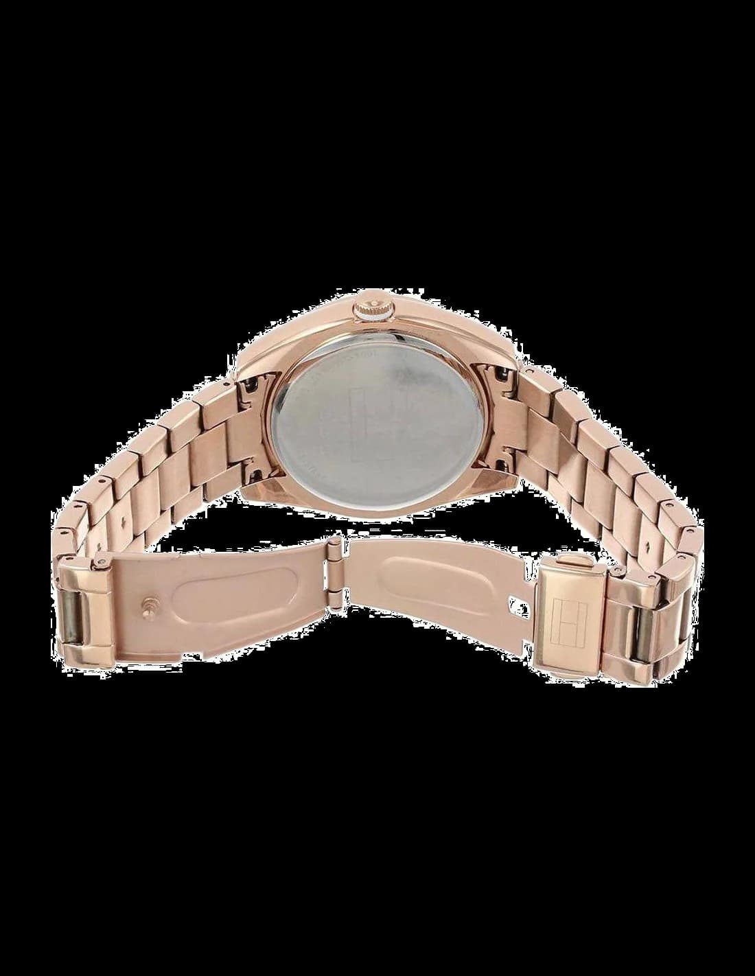 Cadran Tommy Hilfiger 1781344 au fini soleillé blanc, index appliqués et date à 3h, aiguilles dorées fines
